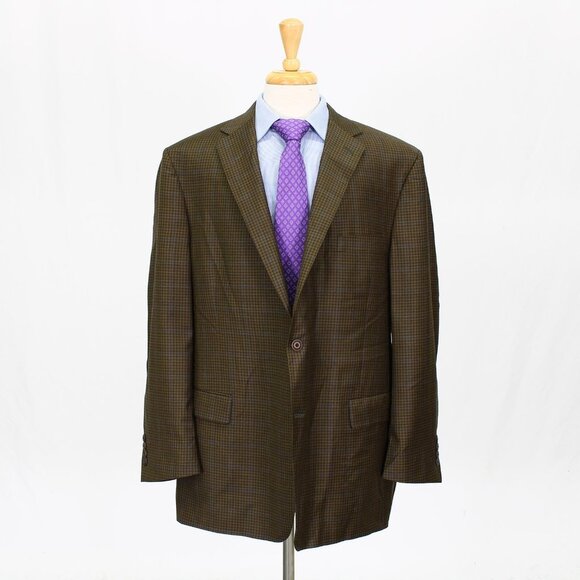 NEW Walter Morton HSM 48R Portly Brown Check 2B Sport Coat Blazer Jacket… - Picture 1 of 11